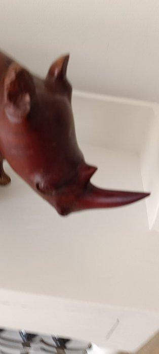 sculptuur, Scultura Rinoceronte Zambia - 23 cm - Teak - 1970
