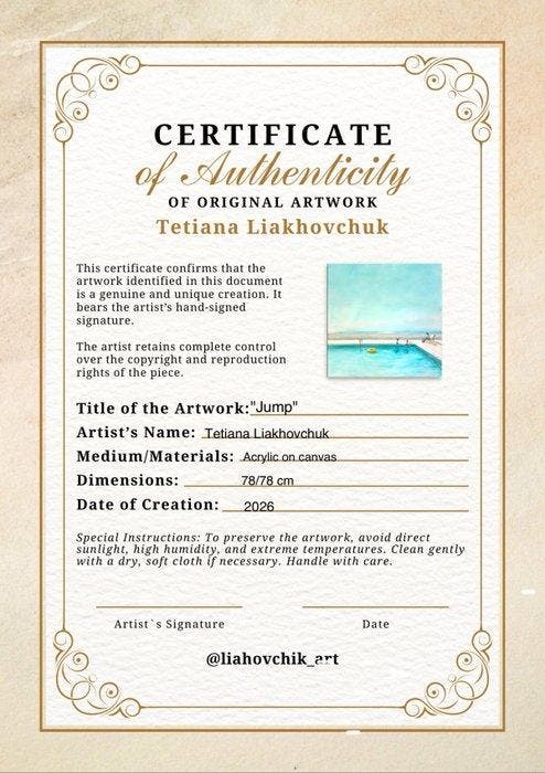 Tetiana Liakhovchuk - Jump, Antiquités & Art, Art | Peinture | Moderne