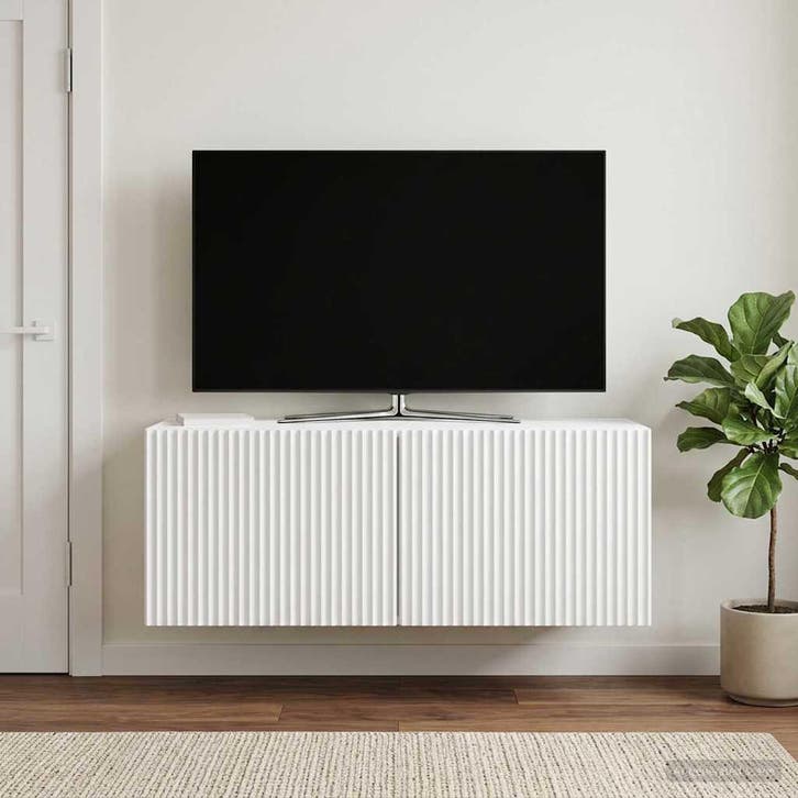 vidaXL Wandmontage TV-kast Wit 78,5 x 31 x 30 cm Bewerkt, Huis en Inrichting, Kasten |Televisiemeubels, Nieuw, Verzenden