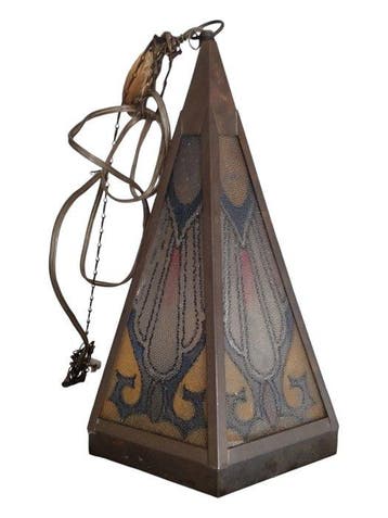 Lamp - Koper - Art Deco/piramiden/Lamp