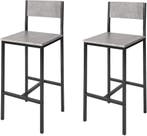 2dekans | Sobuy Barkrukken - 2 keer - Grijs - 38x40x95 cm., Huis en Inrichting, Stoelen, Ophalen of Verzenden, Nieuw
