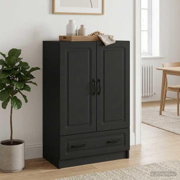 vidaXL Dressoir met lade Zwart 66 x 34,5 x 92 cm Bewerkt, Huis en Inrichting, Verzenden, Nieuw