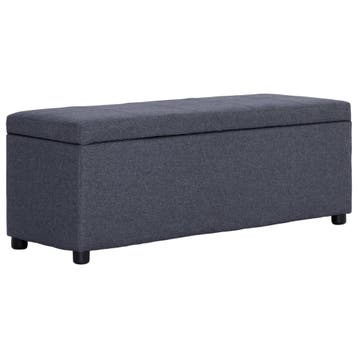 vidaXL Bankje met opbergvak 116 cm polyester donkergrijs, Verzenden, Nieuw