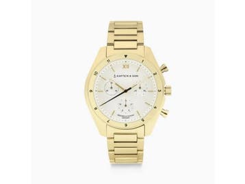 Veiling - KAPTEN & SON Horloge RISE SMALL GOLD STEEL 39 MM, Handtassen en Accessoires, Nieuw