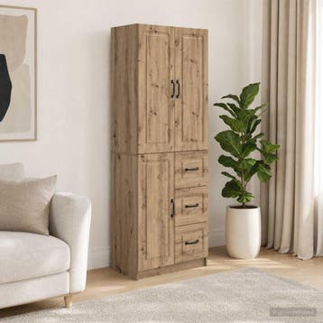 vidaXL Kast Set 2 st Artisanaal eiken Bewerkt hout, Huis en Inrichting, Verzenden, Nieuw