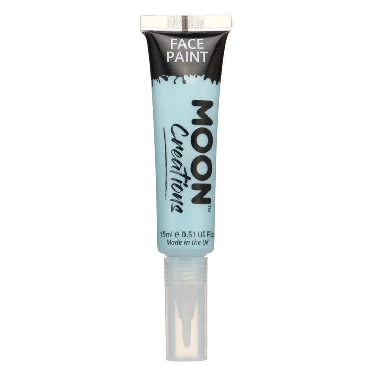 Moon Creations Face Paint with Brush Applicator Light Blue 1, Hobby en Vrije tijd, Feestartikelen, Nieuw, Verzenden