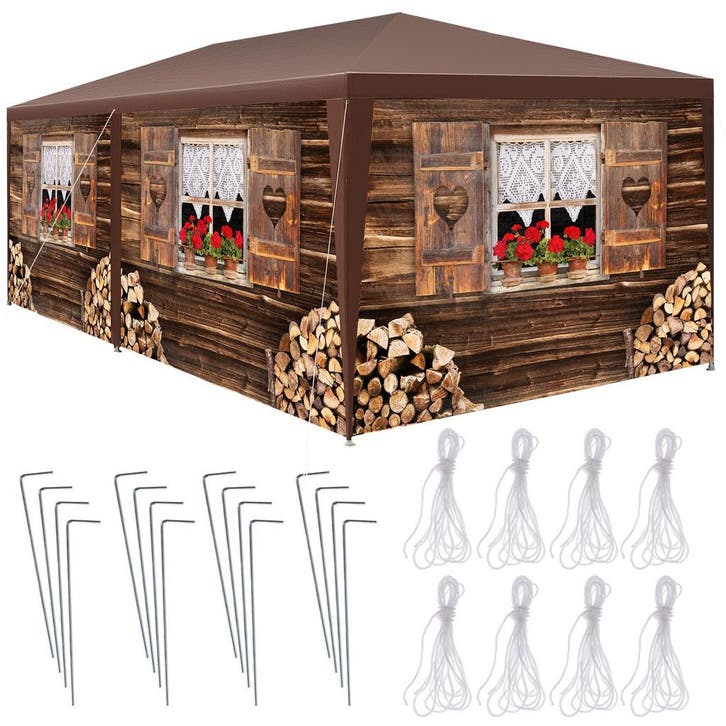 tectake Paviljoen Almchalet met verwijderbare zijdelen - 6 m, Jardin & Terrasse, Tonnelles, Envoi