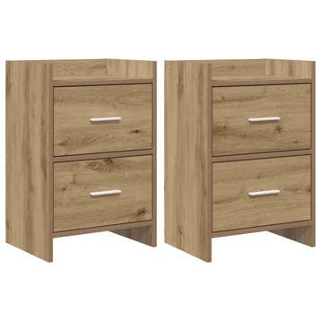 vidaXL Nachttafels 2 st Artisanaal eiken 40 x 30 x 60 cm, Verzenden