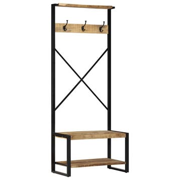 vidaXL Kledingrek 80x40x190 cm massief ruw hout mango, Verzenden, Nieuw