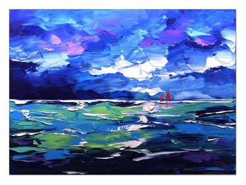 Olivier Pfleger - Mandrafina  Voiles rouges en pleine mer