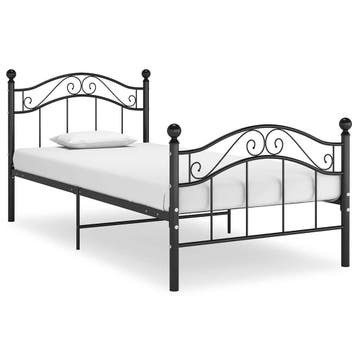 vidaXL Bedframe metaal zwart 90x200 cm, Verzenden