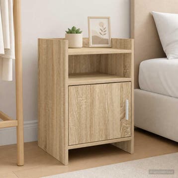vidaXL Nachttafels 2 st Sonoma Eiken 40 x 36 x 60 cm Bewerkt, Verzenden, Nieuw