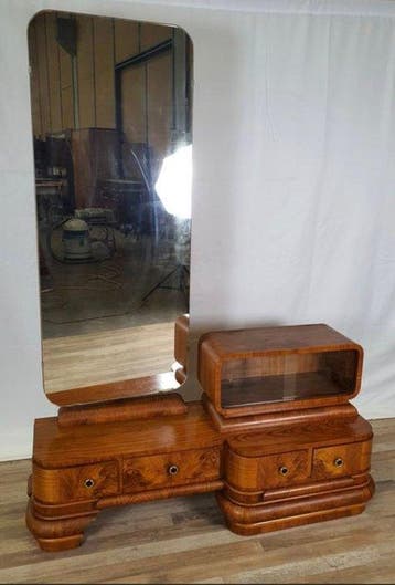 Ecole de Lombardie - Kaptafel - Walnoot, Glas, Metaal,