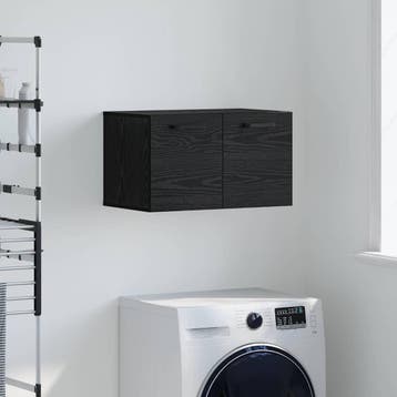 vidaXL Wandkast 60 x 36,5 x 35 cm Bewerkt hout Zwart Eiken, Verzenden