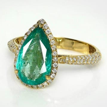 Zonder minimumprijs - Ring - 14 karaat IGI 2,62 ct Zambia, Nieuw