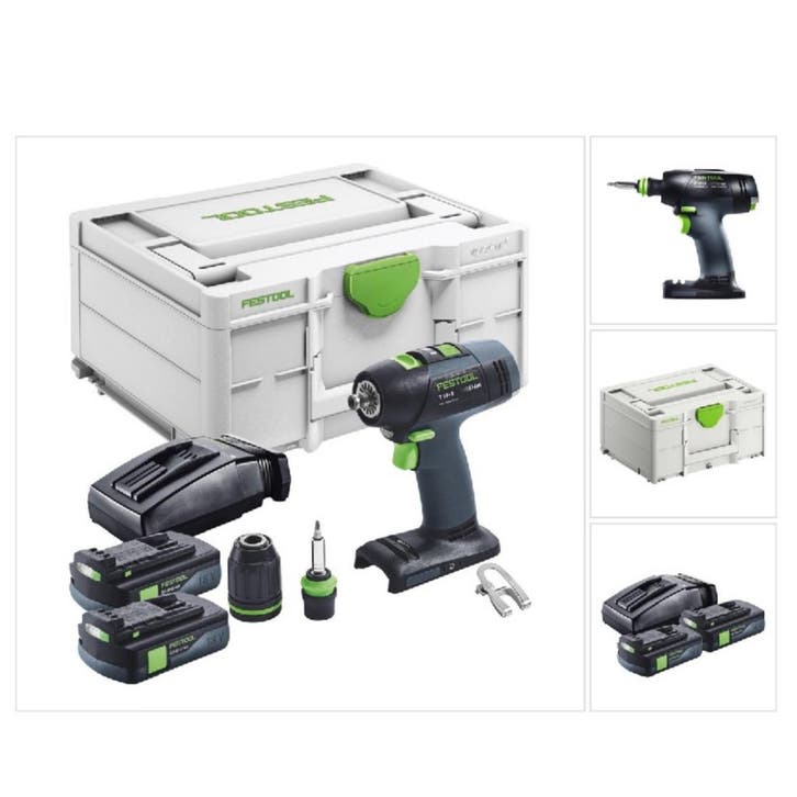 Festool Boor/Schroefmachine T 18+3 Incl. 2 Accus en Lader |, Bricolage & Construction, Outillage | Foreuses, Enlèvement ou Envoi
