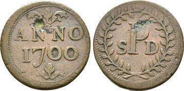 Kupfer Marke auf das Kolleg von Saint-denis 1700 Belgie L..., Postzegels en Munten, Verzenden