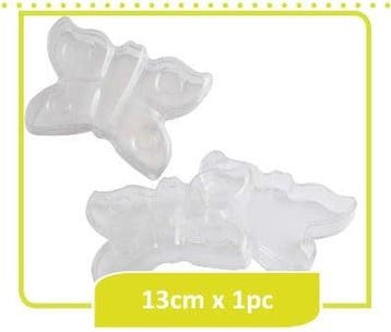 Vlinder kunststof transparant deelbaar Clear 13 cm, Nieuw