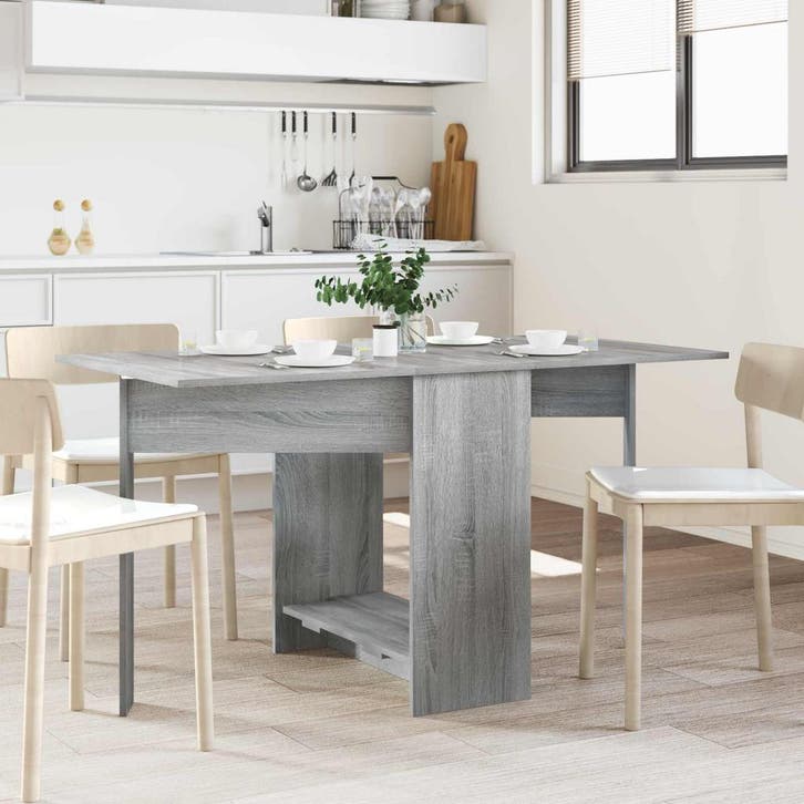 vidaXL Eettafel 138 x 70 x 73,5 cm Bewerkt hout Grijs Sonoma, Huis en Inrichting, Tafels | Eettafels, Nieuw, Verzenden