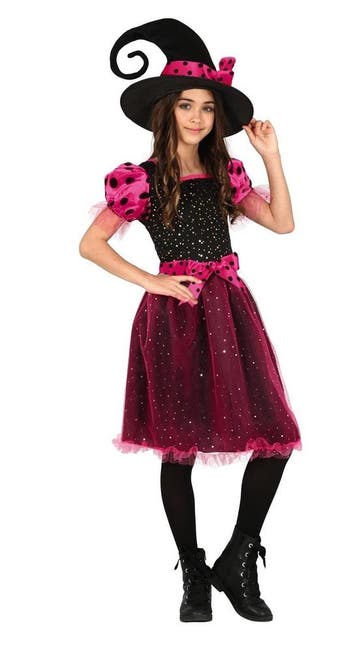 Heks Halloween Kostuum Meisje Roze, Verzenden, Nieuw