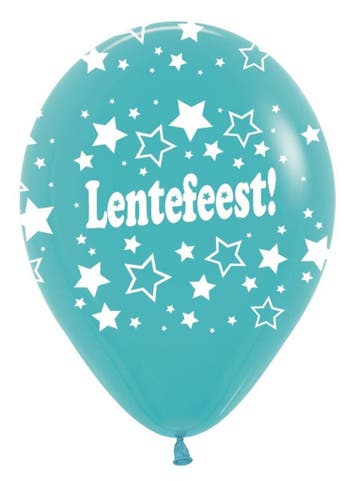 Ballonnen Lentefeest Stars Caribbean Blue 30cm 25st, Verzenden, Nieuw