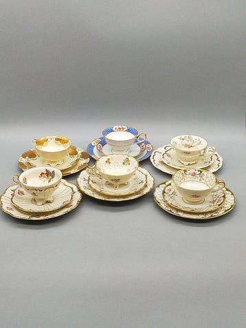 Patchwork - Koffieservies - Porzellan Tassen Konvolut