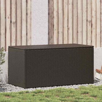 vidaXL Tuinbox 100x50x50 cm poly rattan bruin, Tuin en Terras, Verzenden, Nieuw