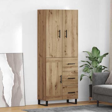 vidaXL Highboard 2 st Artisan Eiken 69,5 x 34 x 180 cm, Huis en Inrichting, Kasten | Dressoirs, Verzenden, Nieuw