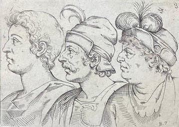 Odoardo Fialetti (1573-1638) - Tre teste maschili