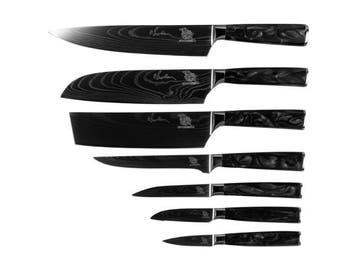 Veiling - Messerhai 8dlg Messenset RVS 15° Kuro Black Edit.