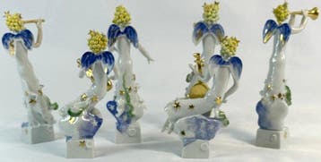 Meissen - Beeldje - Peter Strangs 6 angels - hardpaste