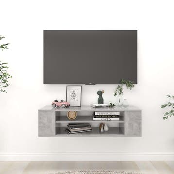 vidaXL Tv-hangmeubel 100x30x26,5 cm bewerkt hout betongrijs, Huis en Inrichting, Verzenden, Nieuw