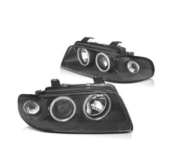 Phares Pour Audi A4 B5 94-99 Angel Eyes Ccfl Fond Noir, Verzenden