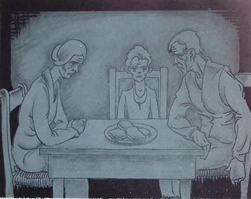 Het kerstfeest van de armoedigen op spotprent (lijst optie), Verzenden