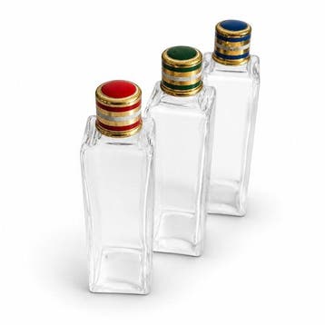 Reisset met toiletartikelen - Glas, Leder - Cologne-reisset