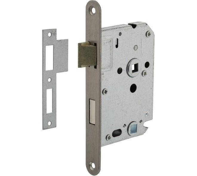 Woningbouw toilet-/badkamerslot geborsteld rvs 63/8 mm -..., Doe-het-zelf en Bouw, Hang- en Sluitwerk, Slot, Nieuw, Ophalen of Verzenden