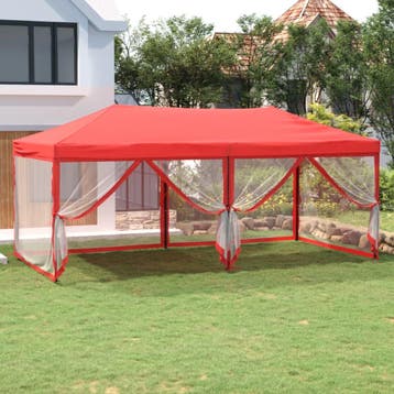vidaXL Partytent inklapbaar met zijwanden 3x6 m rood, Tuin en Terras, Partytenten, Verzenden, Nieuw