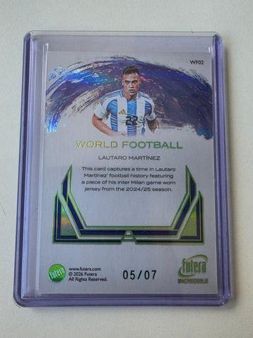 Futera Incredible Lautaro Martinez 5/7 Serialized card,, Nieuw