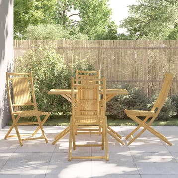 vidaXL 5-delige Tuinset bamboe, Verzenden, Tuinset