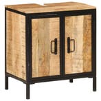 vidaXL Wastafelkast 55x35x60 cm massief mangohout en ijzer, Verzenden