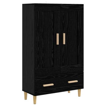 vidaXL Highboard Zwart eiken 70 x 31 x 115 cm Bewerkt hout, Verzenden