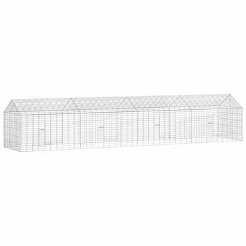 vidaXL Konijnenkooi Zilver 400 x 78 x 78 cm Gegevens staal, Verzenden, Nieuw