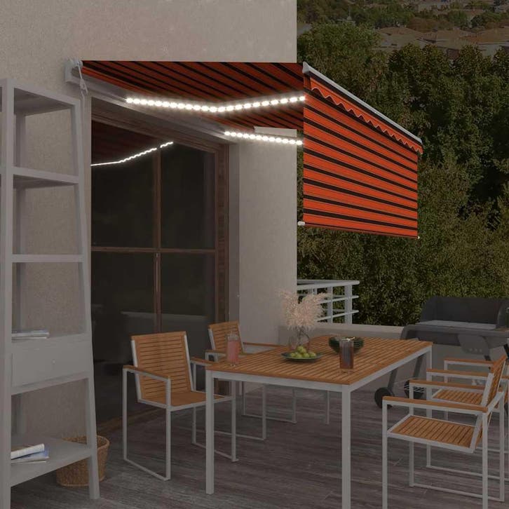 vidaXL Luifel met rolgordijn, LED en windsensor 3,5x2,5 m, Jardin & Terrasse, Protection solaire, Envoi