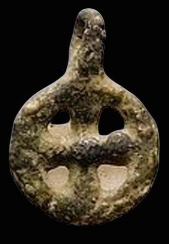 Keltisch -Brons-Interessant amulet/talisman met vorm van een