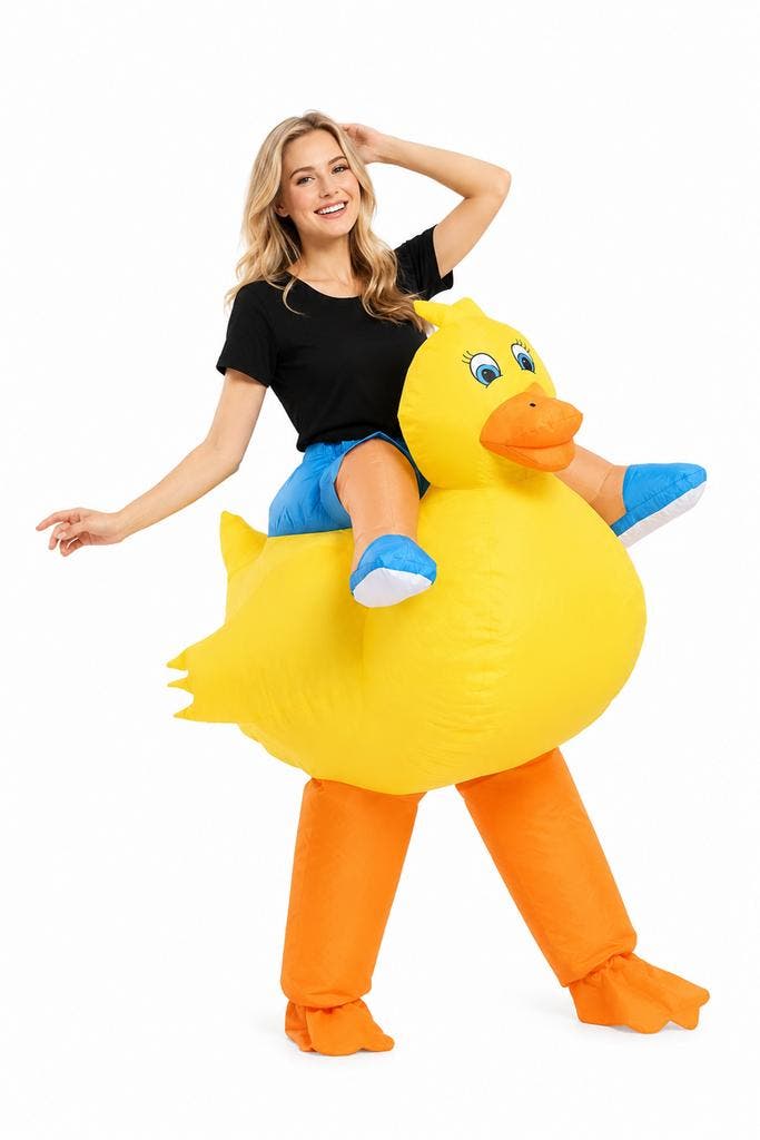 KIMU® Opblaas Kostuum Rijdend op Badeend Opblaasbaar Pak Bad, Kleding | Heren, Carnavalskleding en Feestkleding, Nieuw, Ophalen of Verzenden