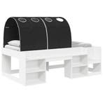 vidaXL Bedframe met Tunnel met plank 3 pcs Wit en zwart, Verzenden, Nieuw