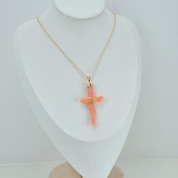 Corail - Argent, Plaqué or - Collier avec pendentif -