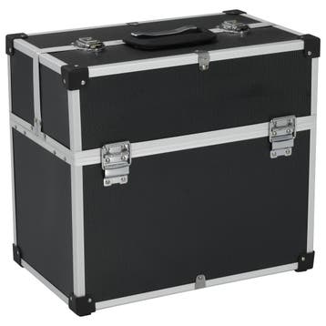 vidaXL Gereedschapskoffer 38x22,5x34 cm aluminium zwart, Doe-het-zelf en Bouw, Gereedschapskisten, Verzenden, Nieuw