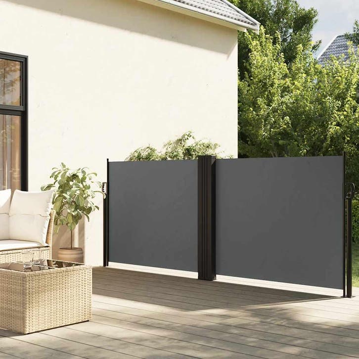 vidaXL Windscherm uittrekbaar 100x1000 cm antraciet, Tuin en Terras, Parasols, Nieuw, Verzenden
