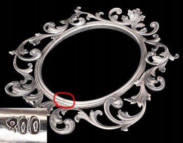 Fotolijst- Massieve Italiaanse .800 zilver repoussé, Antiek en Kunst, Antiek | Zilver en Goud